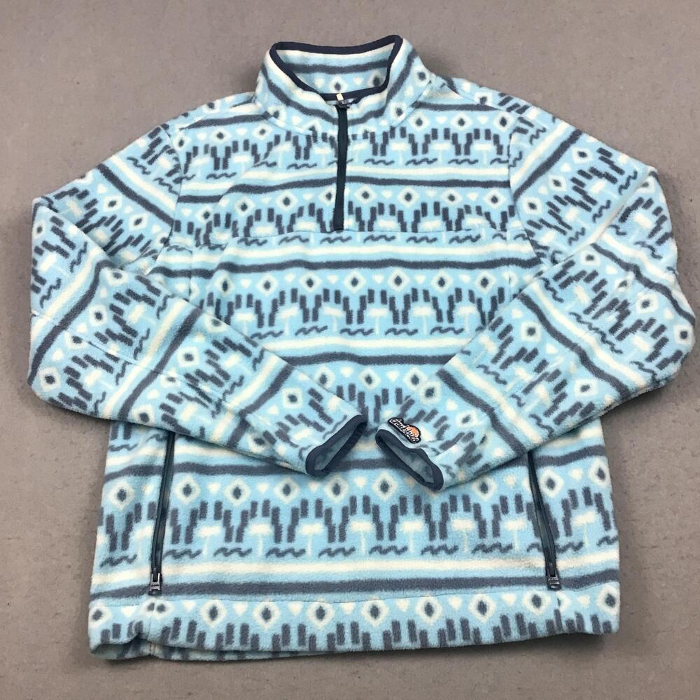 Chubbies Sweatshirt Men Large Blue 1/4 Zip Pullover Fleece Pockets Mock Neck L
